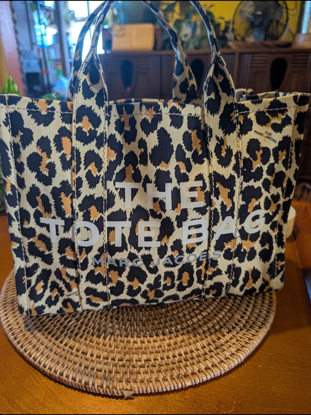 Marc Jacobs Leopard-Print Canvas Tote in Beige Black Brown